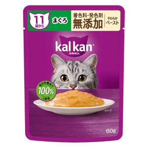 カルカン パウチ 11歳から やわらかペースト まぐろ 着色料・発色剤 無添加 60g