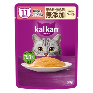 カルカン パウチ 11歳から やわらかペースト 味わいとりささみ 着色料・発色剤 無添加 60g