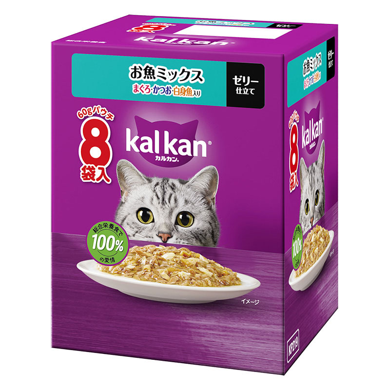カルカン パウチ お魚ミックス まぐろ・かつお・白身魚入り 60g ８袋パック