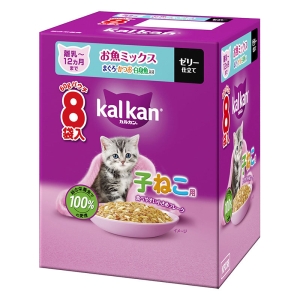 カルカン パウチ 12ヵ月までの子ねこ用 お魚ミックス まぐろ・かつお・白身魚入り 60g ８袋パック