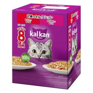 カルカン パウチ 2種のセレクション まぐろ入りかつお かにかま入りまぐろ 60g ８袋パック