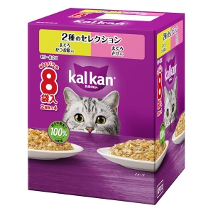 カルカン パウチ 2種のセレクション まぐろかつお節入り まぐろさけ入り 60g ８袋パック