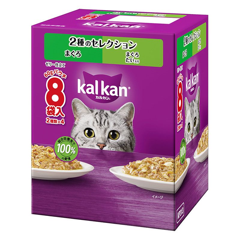 カルカン パウチ 2種のセレクション まぐろ まぐろ たい入り 60g ８袋パック