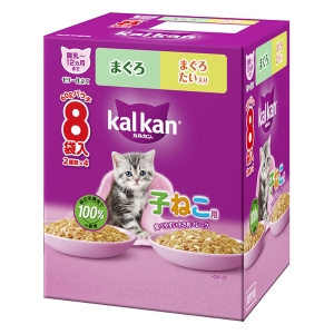 カルカン パウチ 12ヵ月までの子ねこ用 2種のセレクション まぐろ まぐろ たい入り 60g ８袋パック