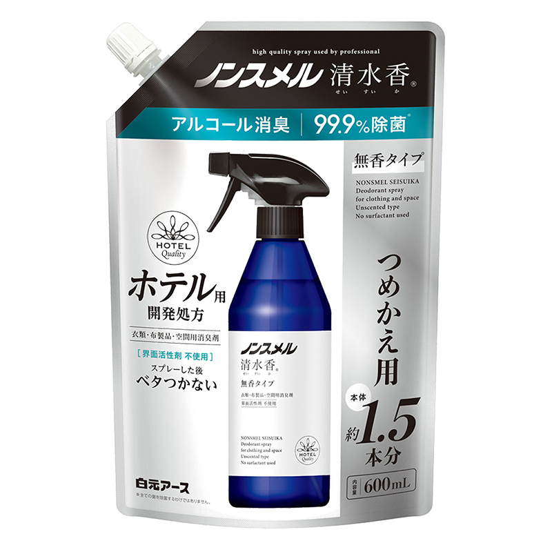 ノンスメル清水香 無香 つめかえ 600ml