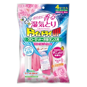 ドライ&ドライUP クーゼット・洋服ダンス用 フローラルブーケの香り 4シート
