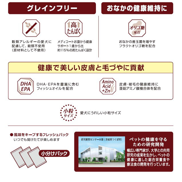 メディコートアドバンス グレインフリー 1歳から チキン味 2kg(500g×4袋)