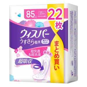 ウィスパー うすさら吸水 長時間快適 27cm 85cc 22枚