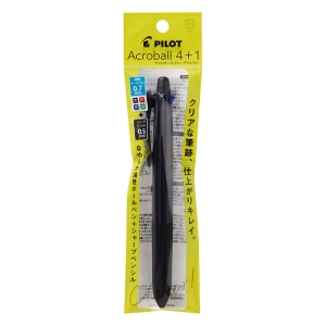 アクロボール4+1 4色ボールペン(0.7mm)+シャープ(0.5mm)パック入 ブラック