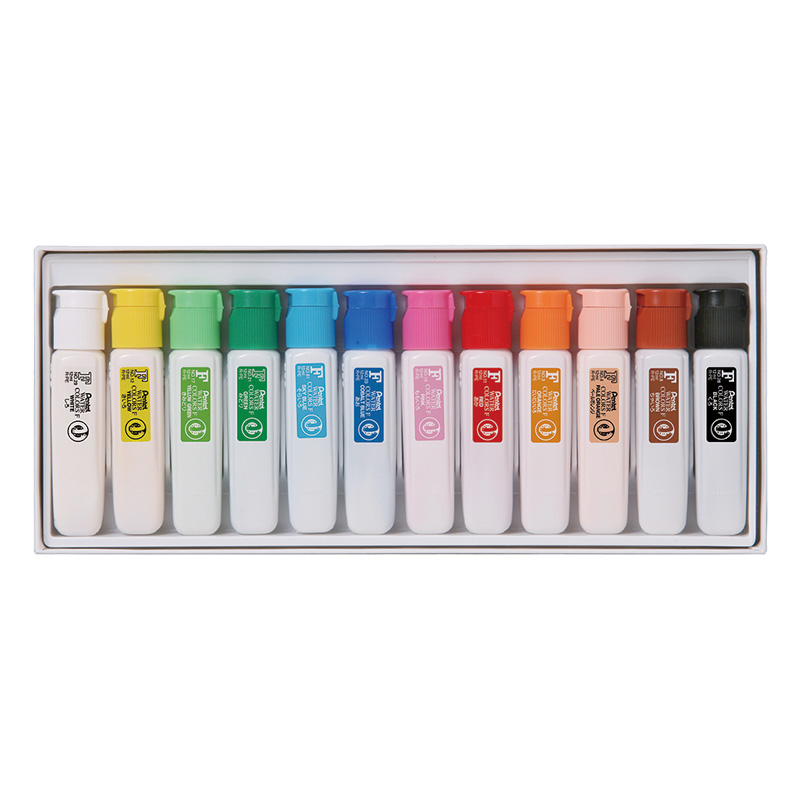 ポリチューブ絵具12色+白1本