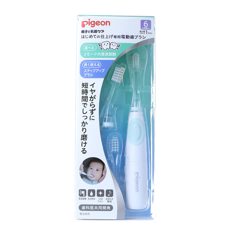 はじめての仕上げ専用電動歯ブラシ本体 グリーン 1本 6ヶ月頃~