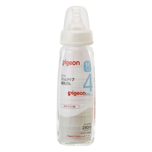 スリムタイプ哺乳びん 耐熱ガラス製 240ml