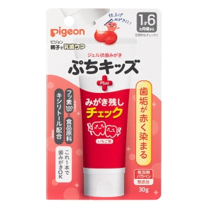 ジェル状歯磨き ぷちキッズ みがき残しチェックPLUS いちご味【医薬部外品】