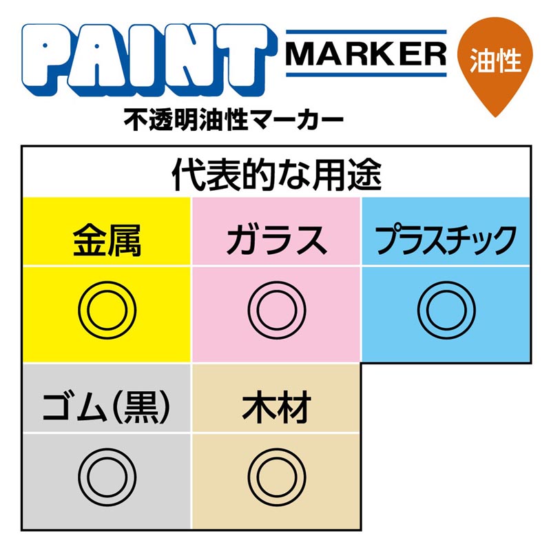 ペイントマーカー 中字丸芯 2.2-2.8mm 不透明油性 銀