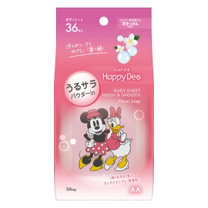 ハッピーデオ ボディシート うるサラ 花せっけん 36枚入