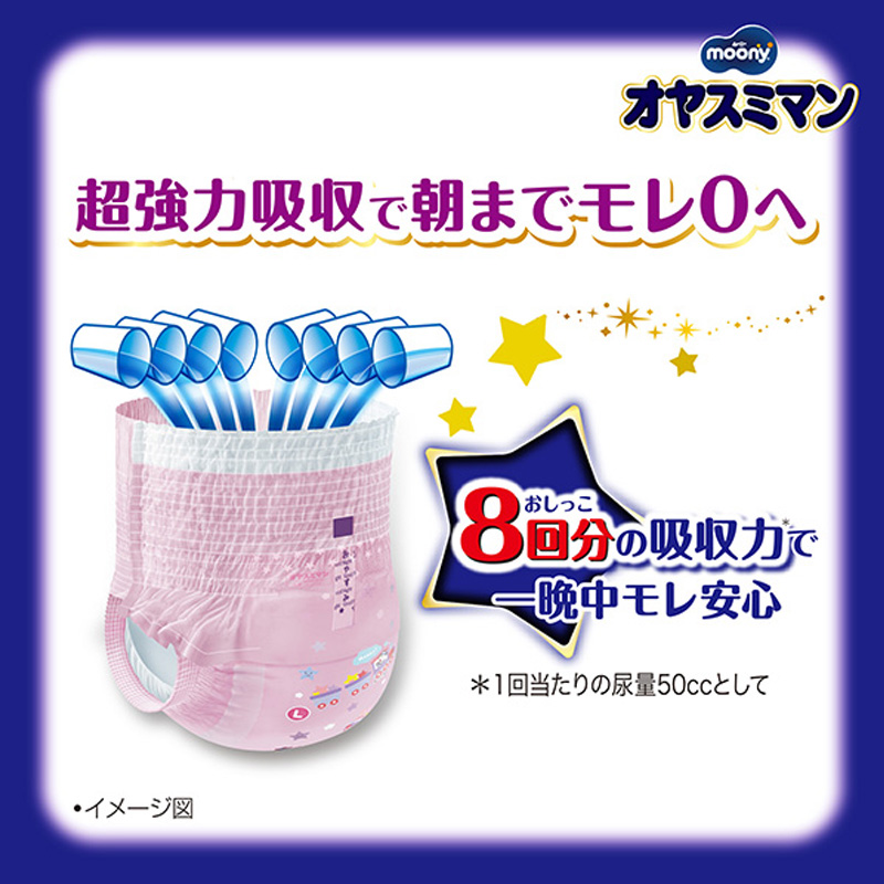 オヤスミマン 女の子用 9-14kg 30枚入り L