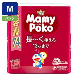 マミーポコ パンツ ドラえもん オムツ Mサイズ(6~13kg)74枚