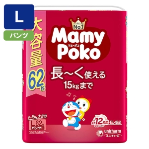 マミーポコ パンツ ドラえもん オムツ Lサイズ(9~15kg)62枚