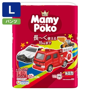 マミーポコ パンツ トミカ・プラレール L(9～15kg) 62枚