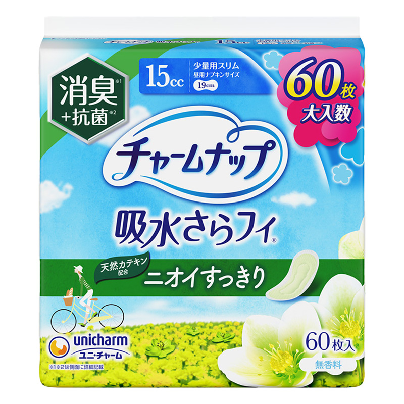 チャームナップ 吸水さらフィ 少量用 15cc 消臭タイプ 19cm 60枚