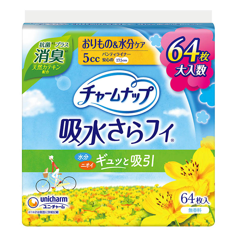 チャームナップ 吸水さらフィ パンティライナー 微量用 5cc 消臭タイプ 17.5cm 64枚入