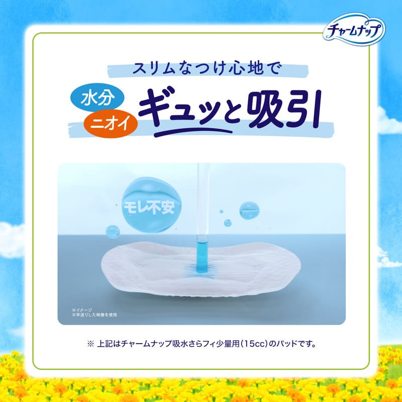 チャームナップ 吸水さらフィ パンティライナー オーガニックコットン 少量用 無香料 15cc 19cm 24枚