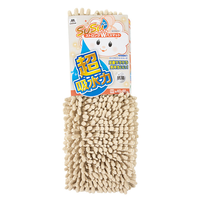SUSU 抗菌ストロング WバスマットEC 40×60cm ベージュ
