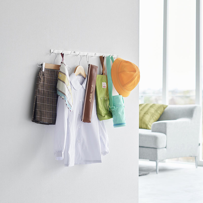 【お取り寄せ商品】ウォールフック 石こうボード壁対応 幅60 smart(スマート) ホワイト