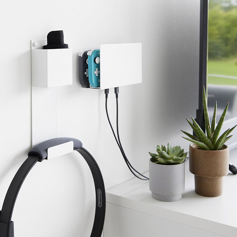 【お取り寄せ商品】石こうボード対応収納 充電しながら収納できるゲーム機収納 smart(スマート) ホワイト