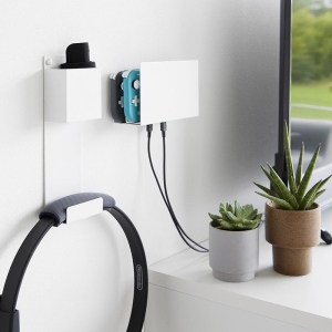 【お取り寄せ商品】石こうボード対応収納 充電しながら収納できるゲーム機収納 smart(スマート) ホワイト