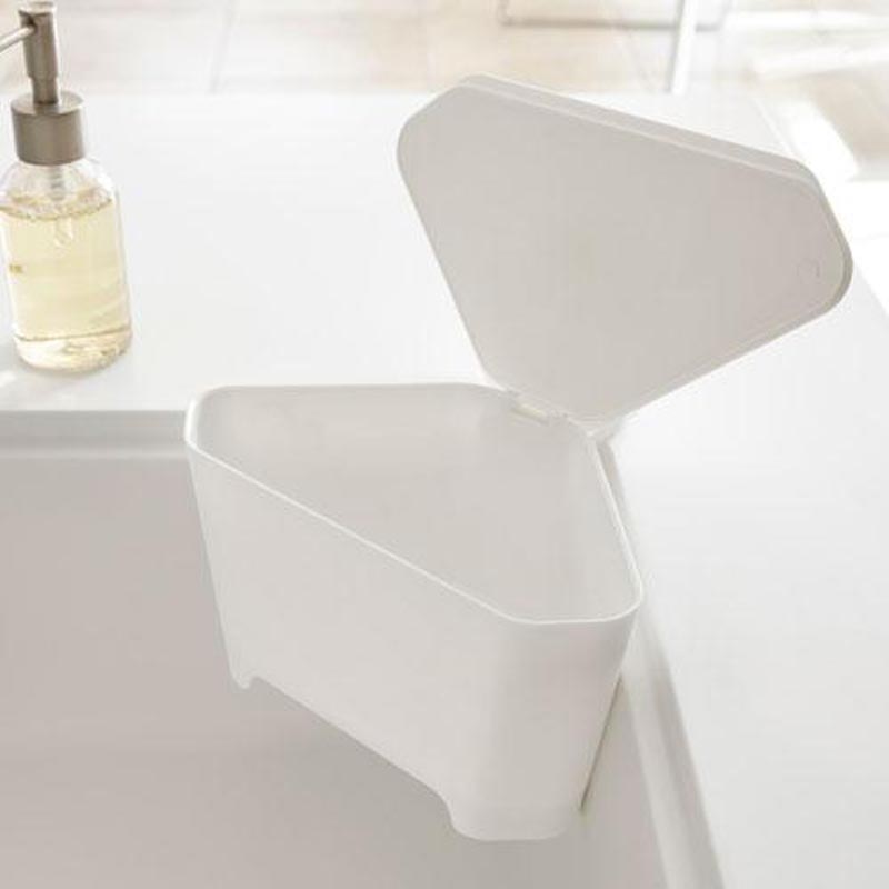 【お取り寄せ商品】浮かせる蓋付き三角コーナー アクア ホワイト