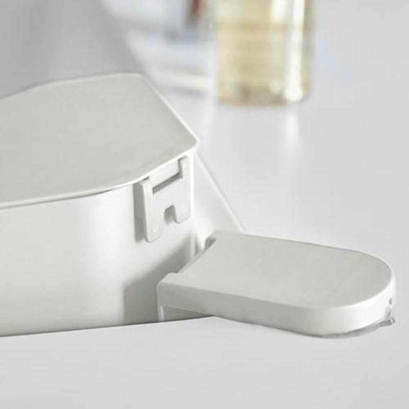 【お取り寄せ商品】浮かせる蓋付き三角コーナー アクア ホワイト