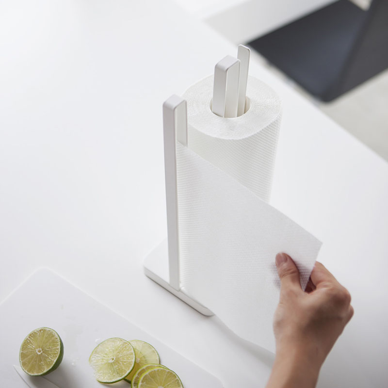 【お取り寄せ商品】片手で切れるキッチンペーパーホルダー Plate(プレート) ホワイト