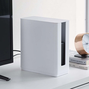 重ねられるスリム蓋付き ルーター収納ケース smart(スマート) ホワイト