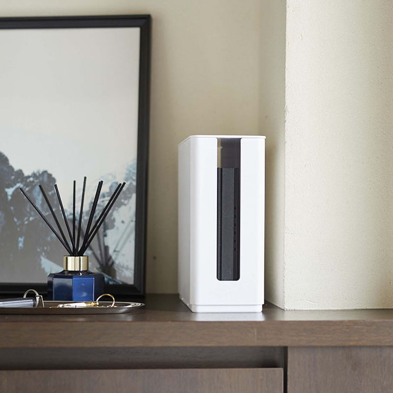 重ねられるスリム蓋付き ルーター収納ケース smart(スマート) ホワイト