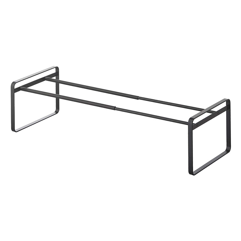 【お取り寄せ商品】伸縮シューズラック 幅410～700×奥行250×高さ175mm frame(フレーム) ブラック