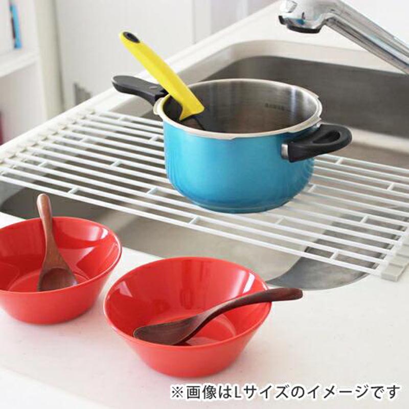 【お取り寄せ商品】折りたたみ水切りラック S ホワイト Plate(プレート)