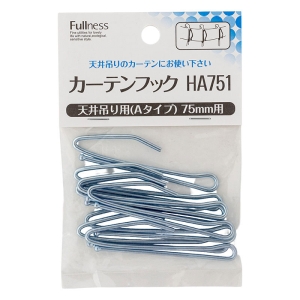 カーテンフック 天井吊り用(Aタイプ)75mm用 8本入 M2570