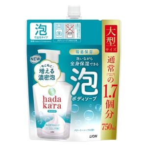 hada kara ボディソープ 泡で出てくるタイプ クリーミーソープの香り 詰め替え用 特大 750ml