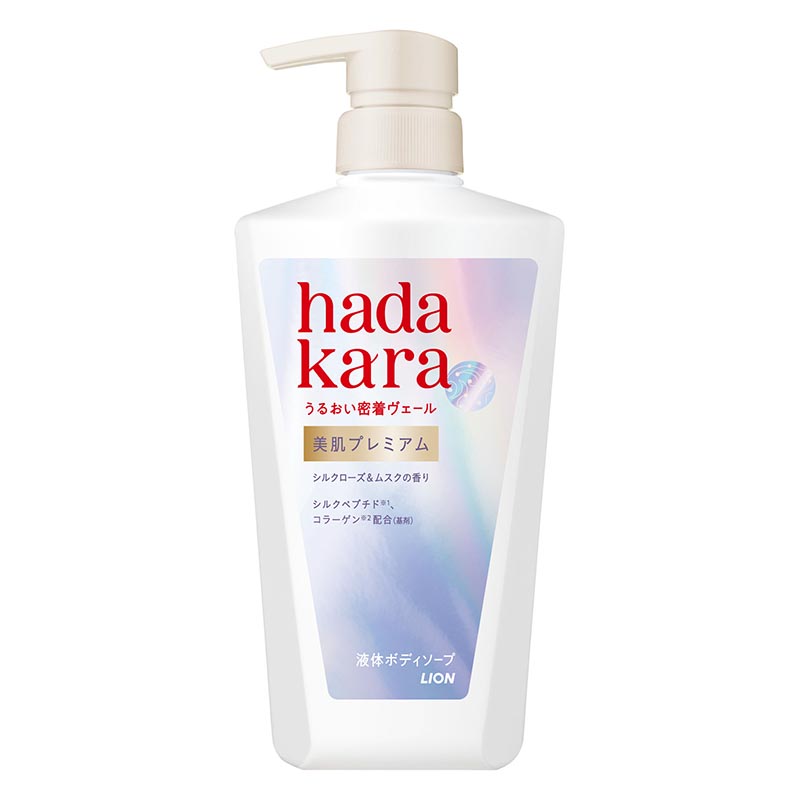 hadakara 美肌プレミアム モイストボディケアソープ 液体タイプ 本体 シルクローズ＆ムスクの香り 500ml