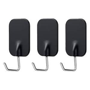 粘着ツ～ルフックワイド(大) 3個入 ブラック 耐荷重2kg