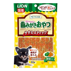 PETKISS ワンちゃんの歯みがきおやつササミスティック野菜 60g