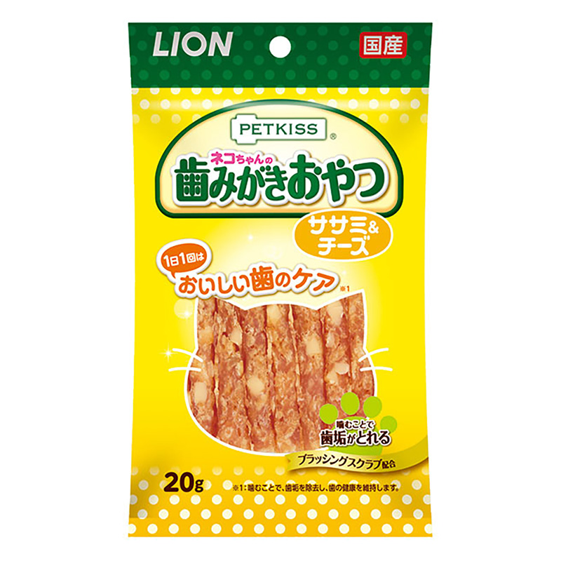 PETKISSネコちゃんの歯みがきおやつササミチーズ 20g