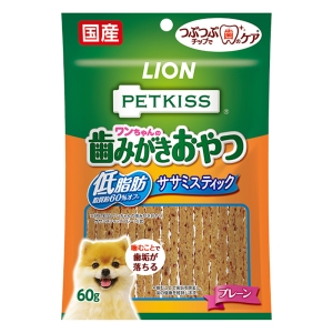 PETKISS ワンちゃんの歯みがきおやつ低脂肪ササミスティックプレーン 60g