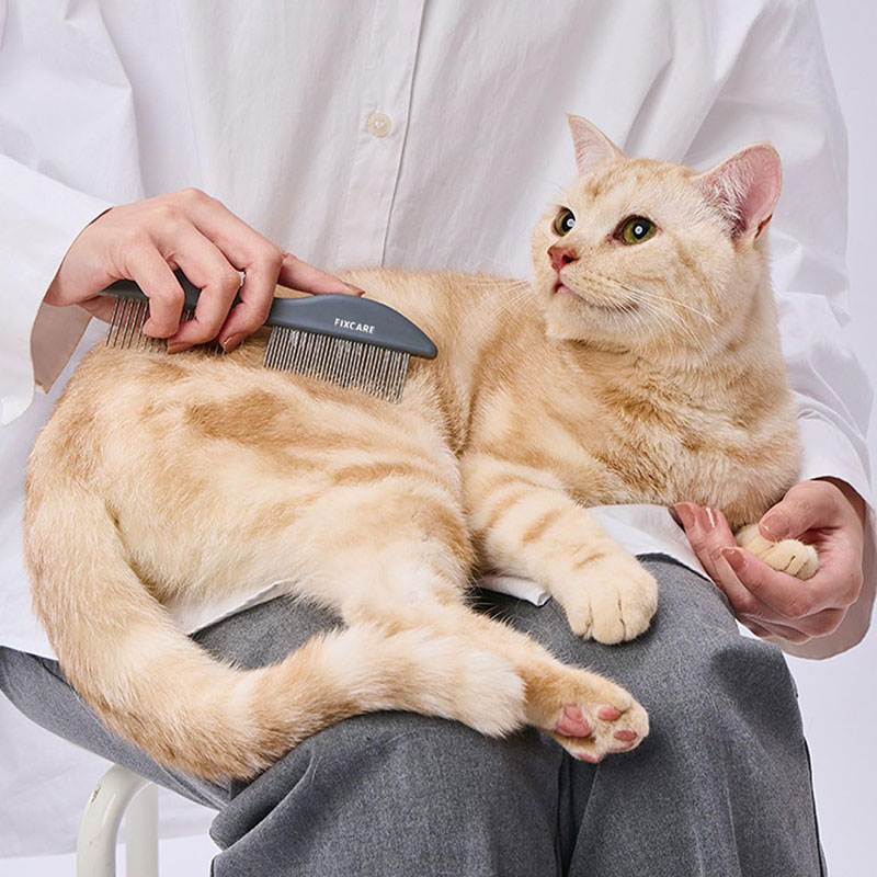 犬猫用 FIXCARE 持ちやすい 粗目細目ダブルコーム 1個