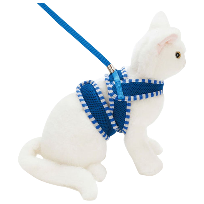 Anycatハーネス ストライプ S ブルー