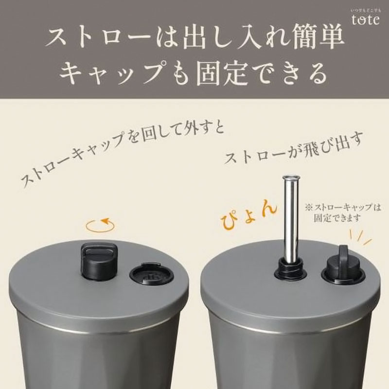 tote ストロー付2wayタンブラー 570ml チャコール