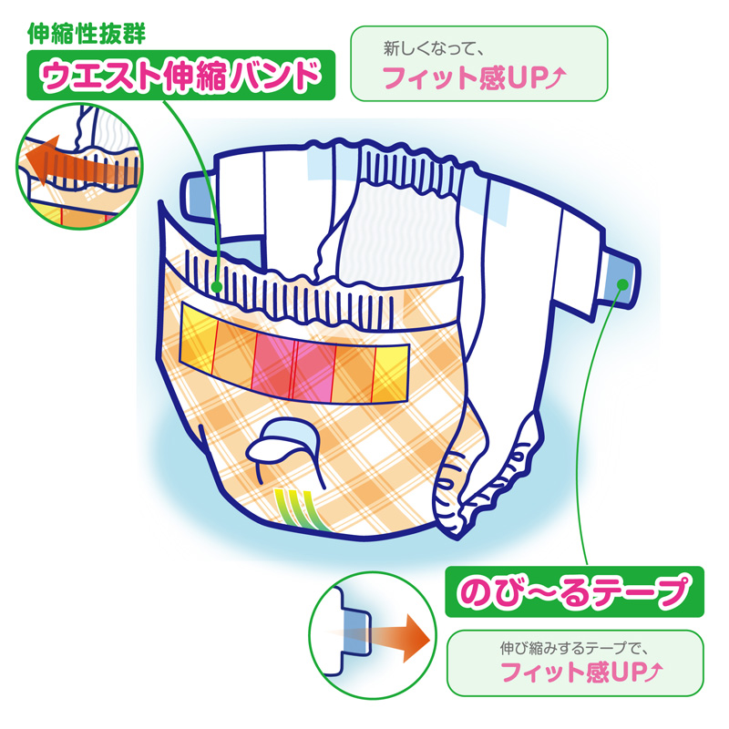 マナーおむつのび~るテープ付 ジャンボパック L