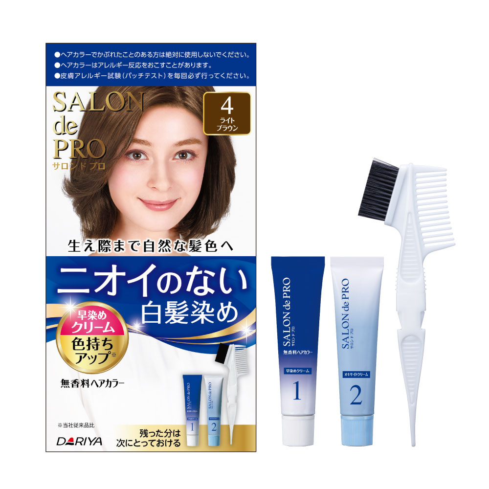 サロンドプロ無香料ヘアカラー早染めクリーム4 80g ライトブラウン