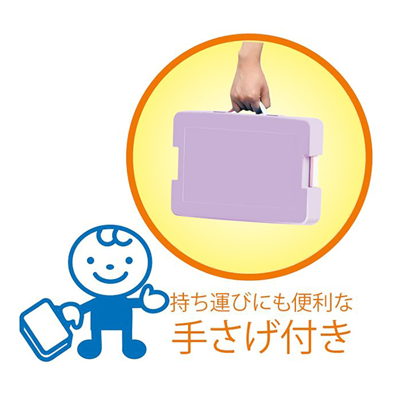 つながるパッチン! おどうぐばこ 手さげ付き パープル
